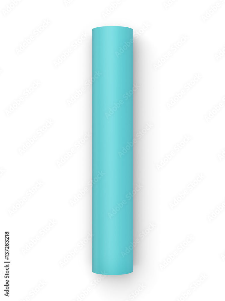 3d rendering of light blue yoga mat for exercise is rolled up isolated on white background 3d rendering of light blue yoga mat for exercise is rolled up isolated on white background