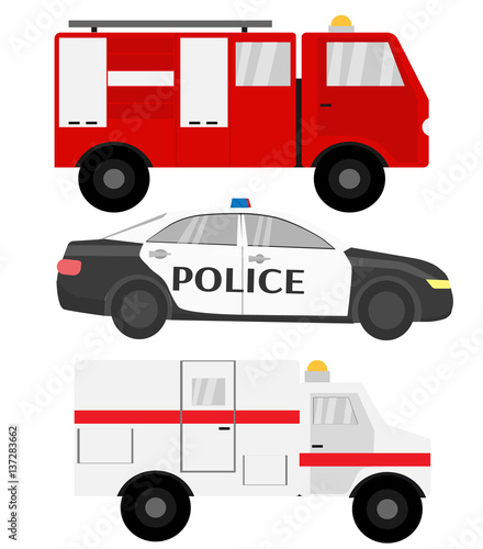 Emergency car color set