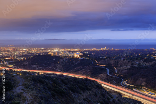 Night cityscape at Getty View Park