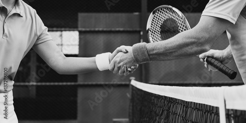 Tennis Player Shake Hands Match Done Concept © Rawpixel.com