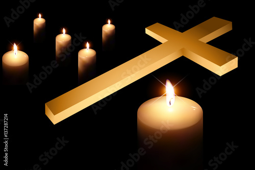 cross and burning candle 3