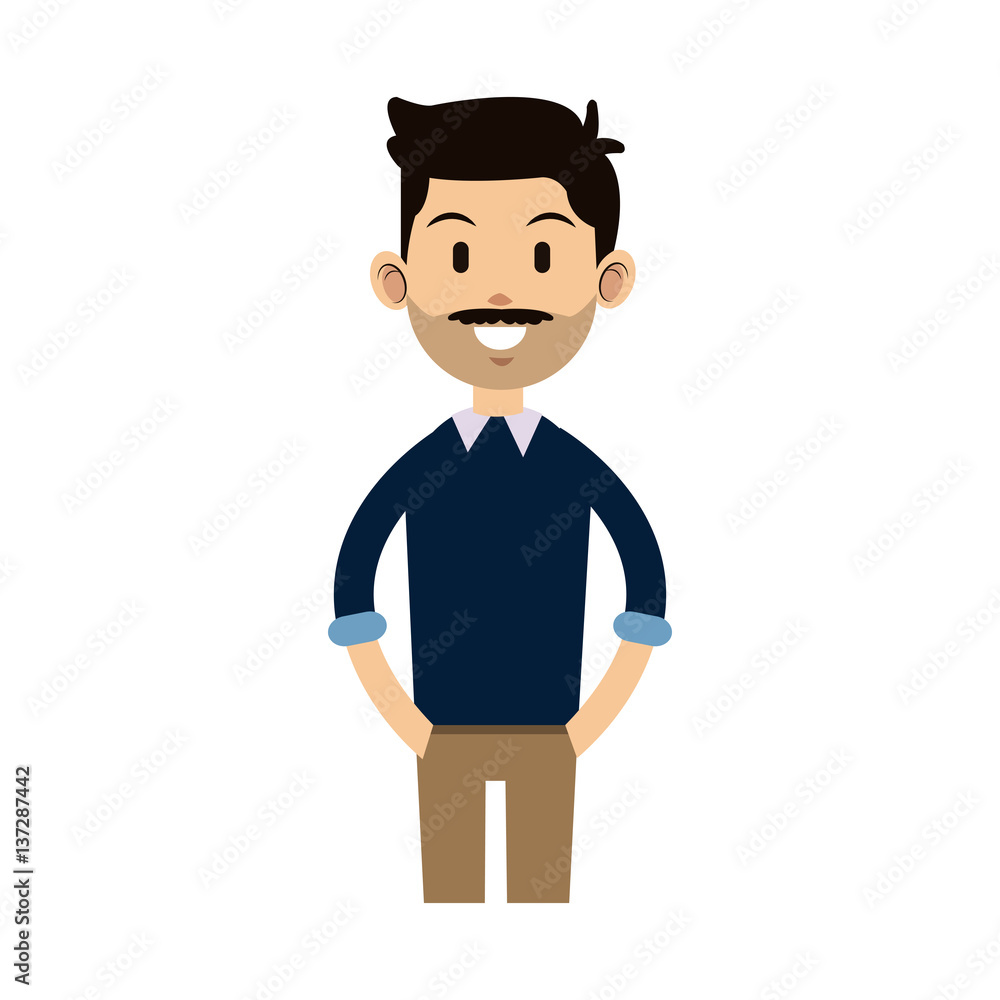 man cartoon icon over white background. colorful design. vector illustration man cartoon icon over white background. colorful design. vector illustration