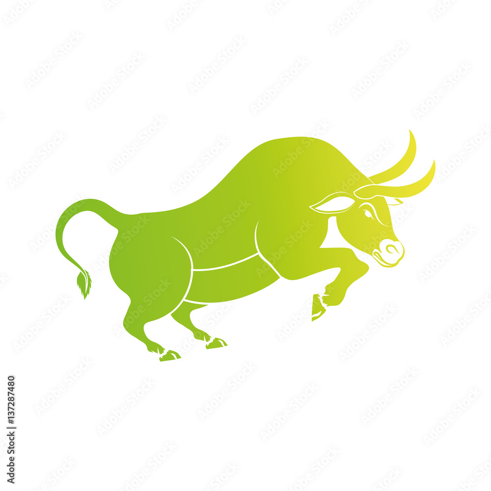 Obraz premium Bull stock market symbol icon vector illustration graphic design