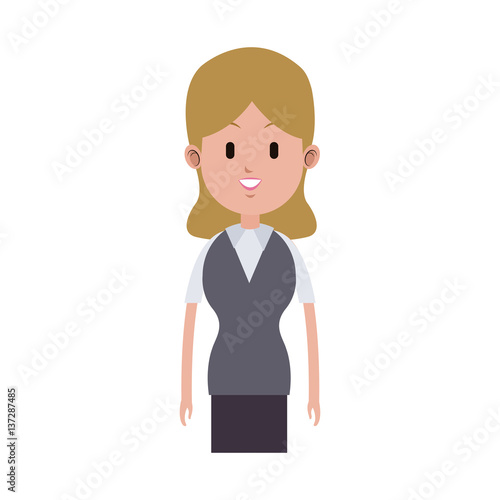 woman cartoon icon over white background. colorful design. vector illustration