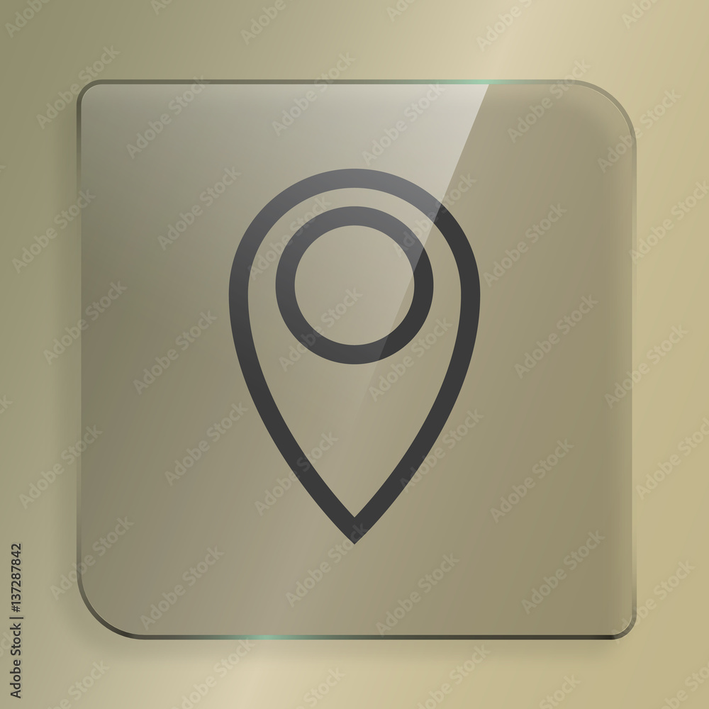 Flat paper cut style icon of map pointer Flat paper cut style icon of map pointer