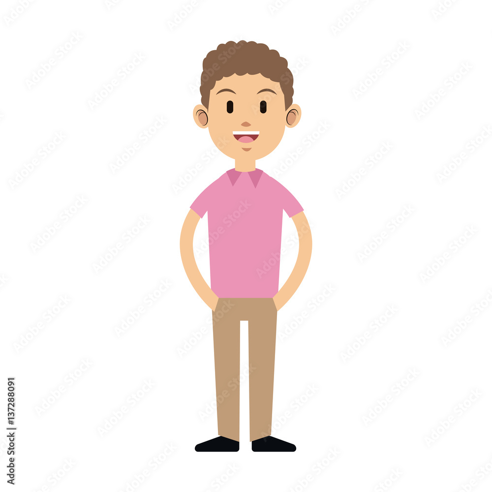 man cartoon icon over white background. colorful design. vector illustration
