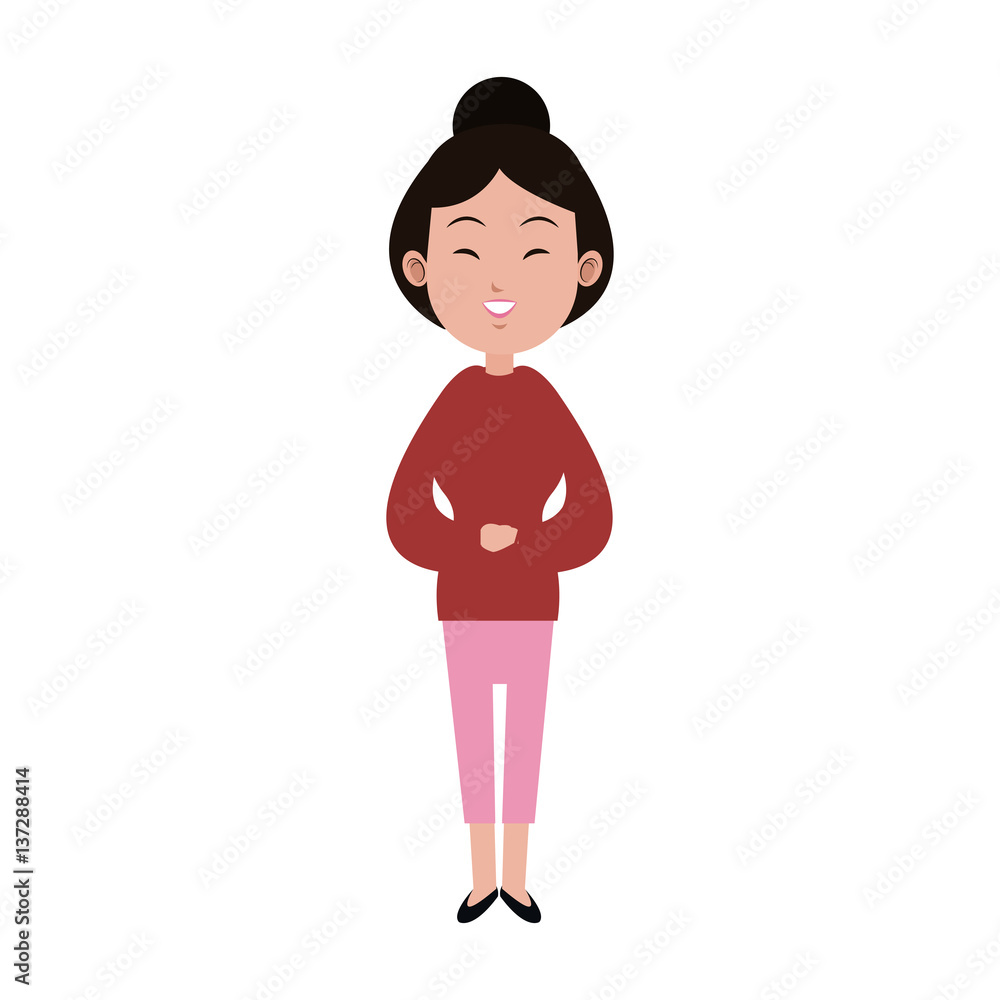 woman cartoon icon over white background. colorful design. vector illustration woman cartoon icon over white background. colorful design. vector illustration