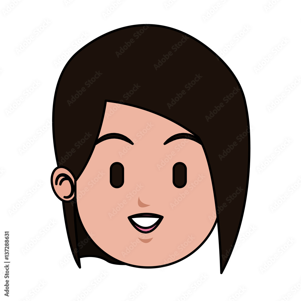woman cartoon icon over white background. colorful design. vector illustration