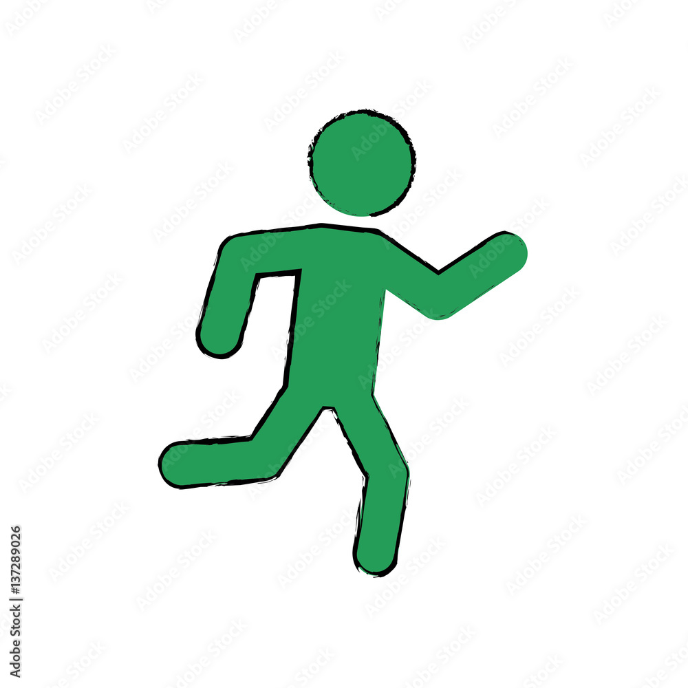 Man running pictogram icon vector illustration graphic design Man running pictogram icon vector illustration graphic design
