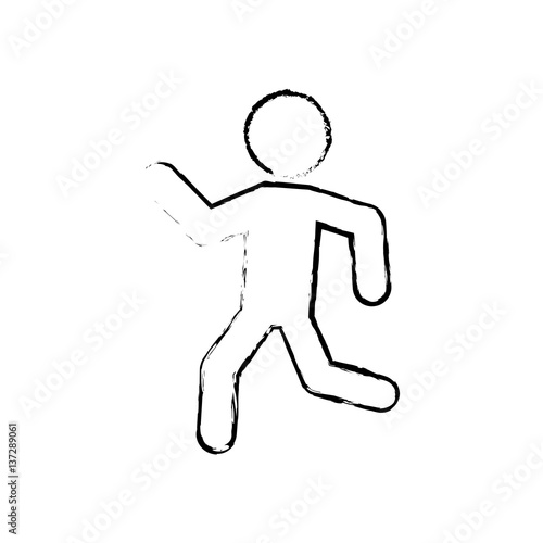Man running pictogram icon vector illustration graphic design