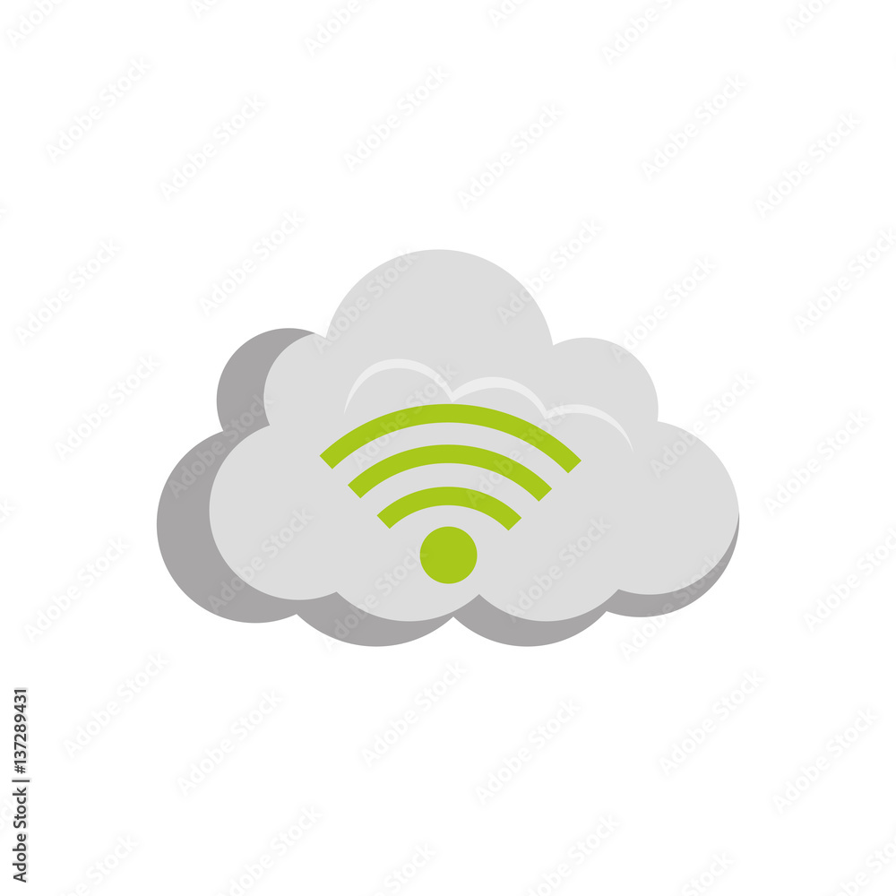 Cloud computing technology icon vector illustration graphic design