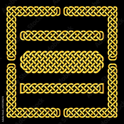 Celtic knots vector borders and corner elements