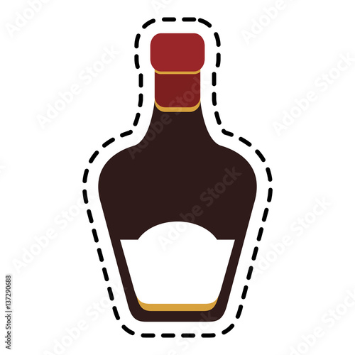 whisky bottle icon over white background. colorful design. vector illustration