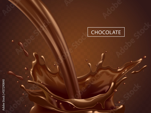 Splashing chocolate liquid