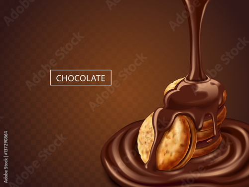 Chocolate on cookies