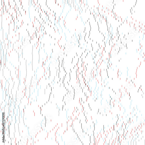 Contemporary abstract vector background. Fluctuations of glitched digital data. Illustration in soft colors. Array of short dashes. Element of design.