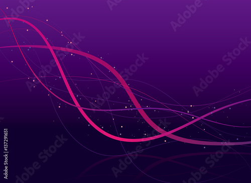 ラインアート　ダーク　波線（ピンク）