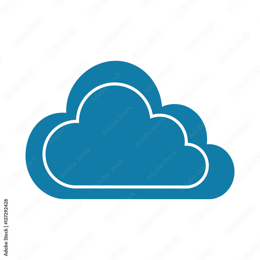 color silhouette with cloud contour and white background vector illustration color silhouette with cloud contour and white background vector illustration