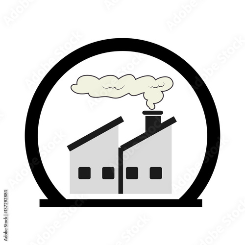 monochrome circular frame with industry vector illustration
