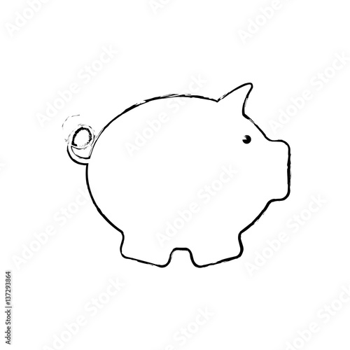Piggy saving money icon vector illustration graphic design