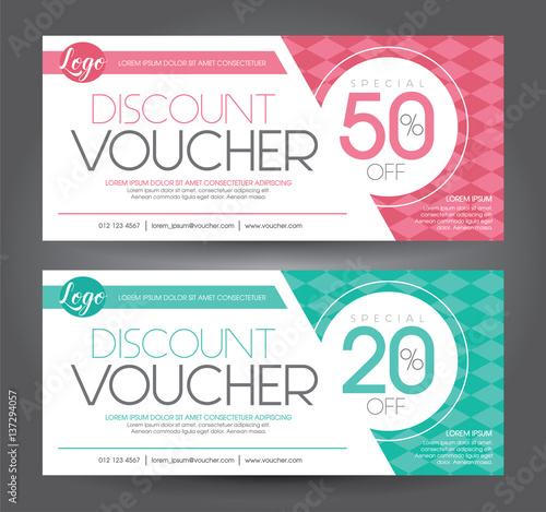 Discount voucher template with clean and modern pattern
