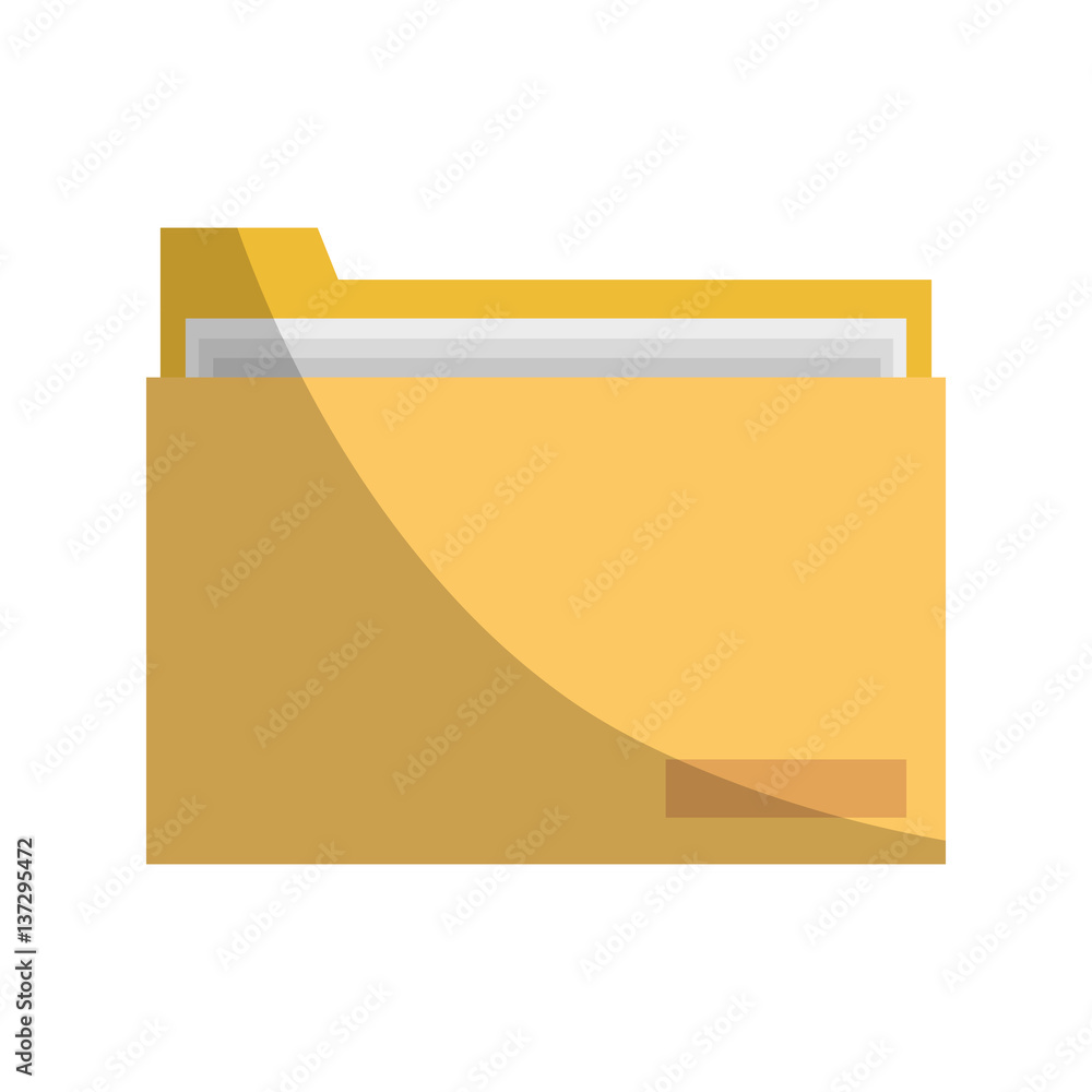 document folder icon over white background. colorful design. vector illustration
