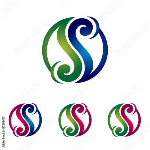 S Letter Twin Pair Yin Yang Logo