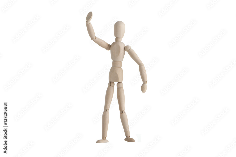 Wooden mannequin with welcome pose Wooden mannequin with welcome pose