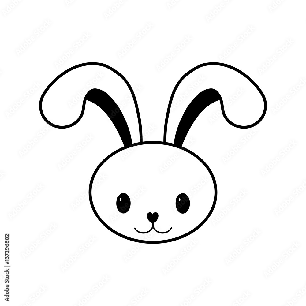 Obraz premium easter face bunny line vector illustration eps 10
