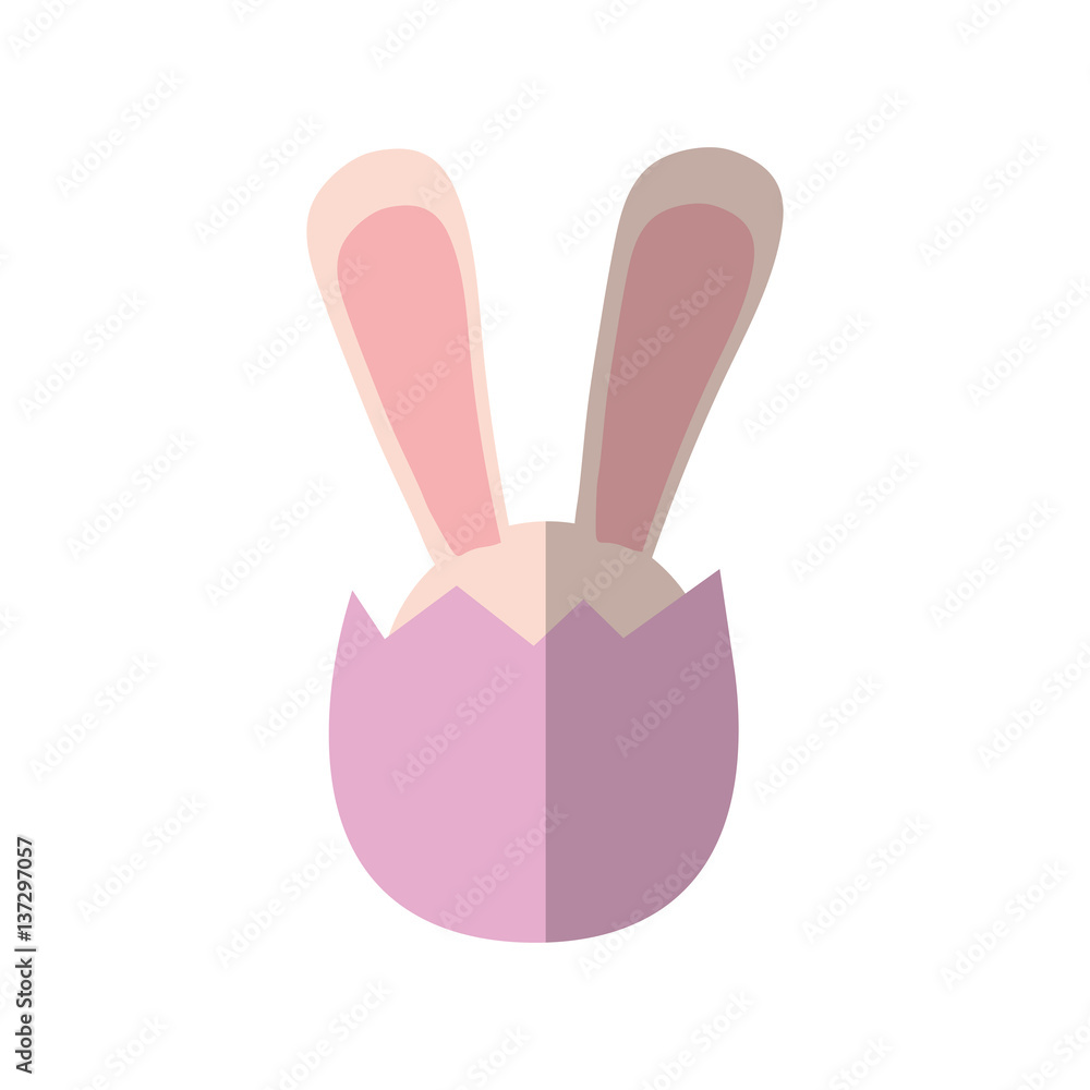easter ears bunny in broken egg shadow vector illustration eps 10 easter ears bunny in broken egg shadow vector illustration eps 10