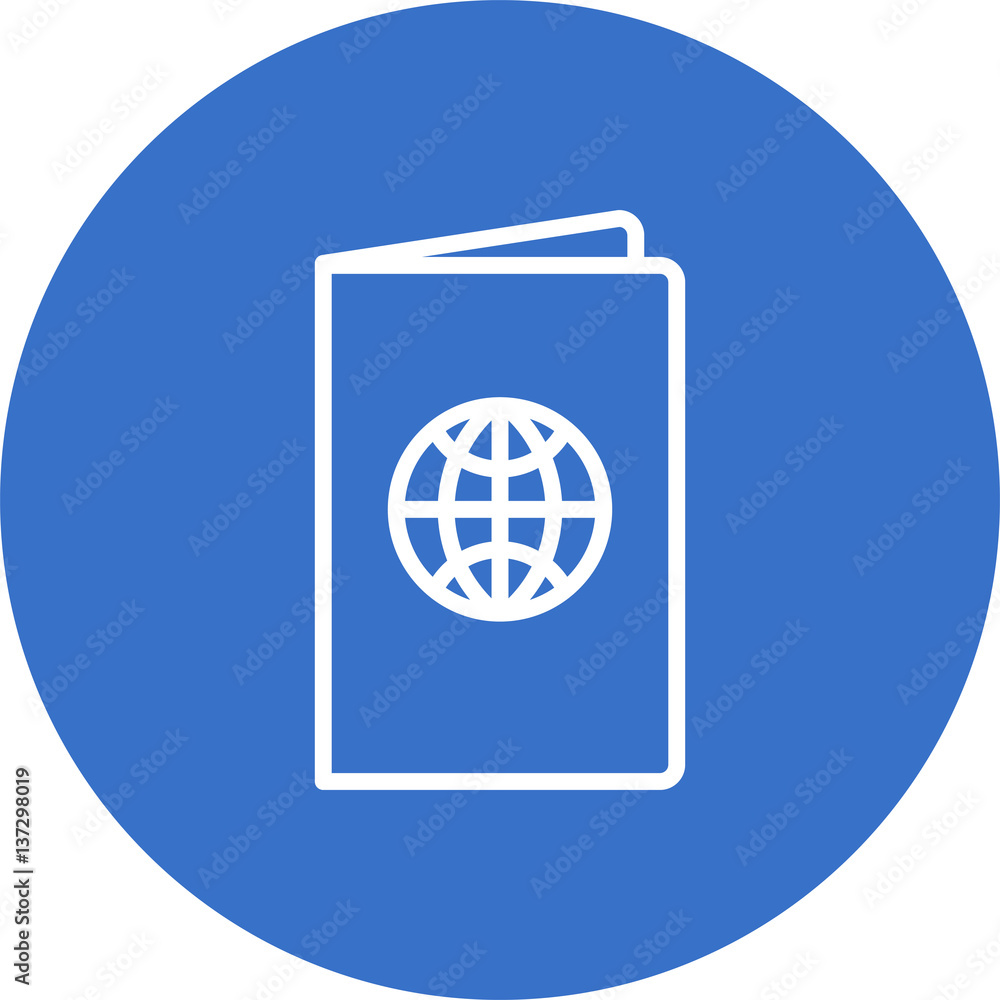 Passport with globe grid Passport with globe grid