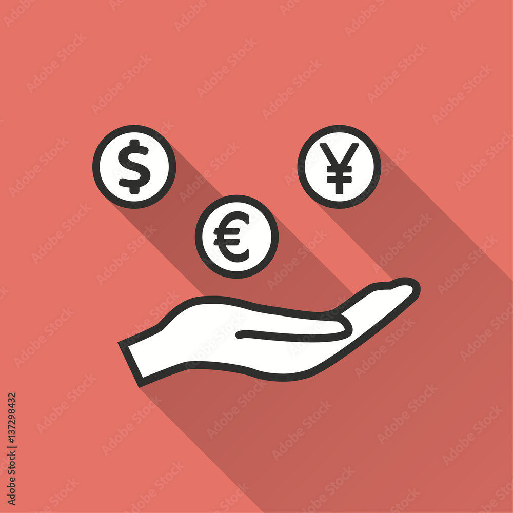 Obraz premium Cash on hand vector icon
