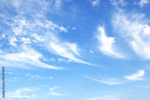 Blue sky white clouds Abstract nature