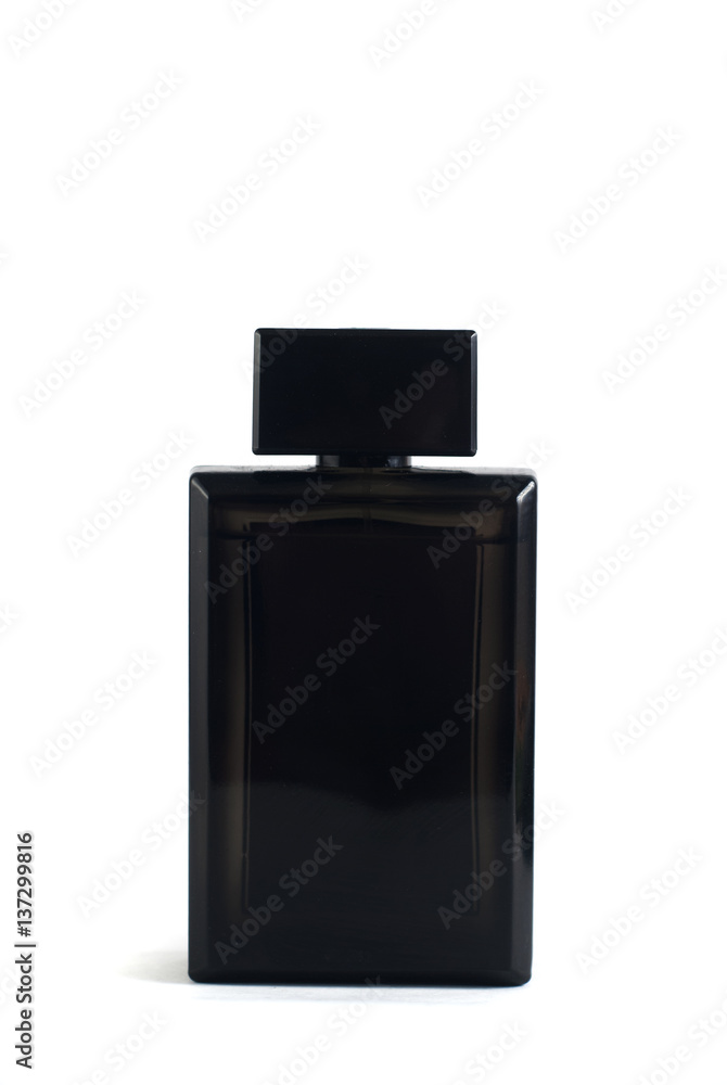 black parfum bottle isolated on white black parfum bottle isolated on white
