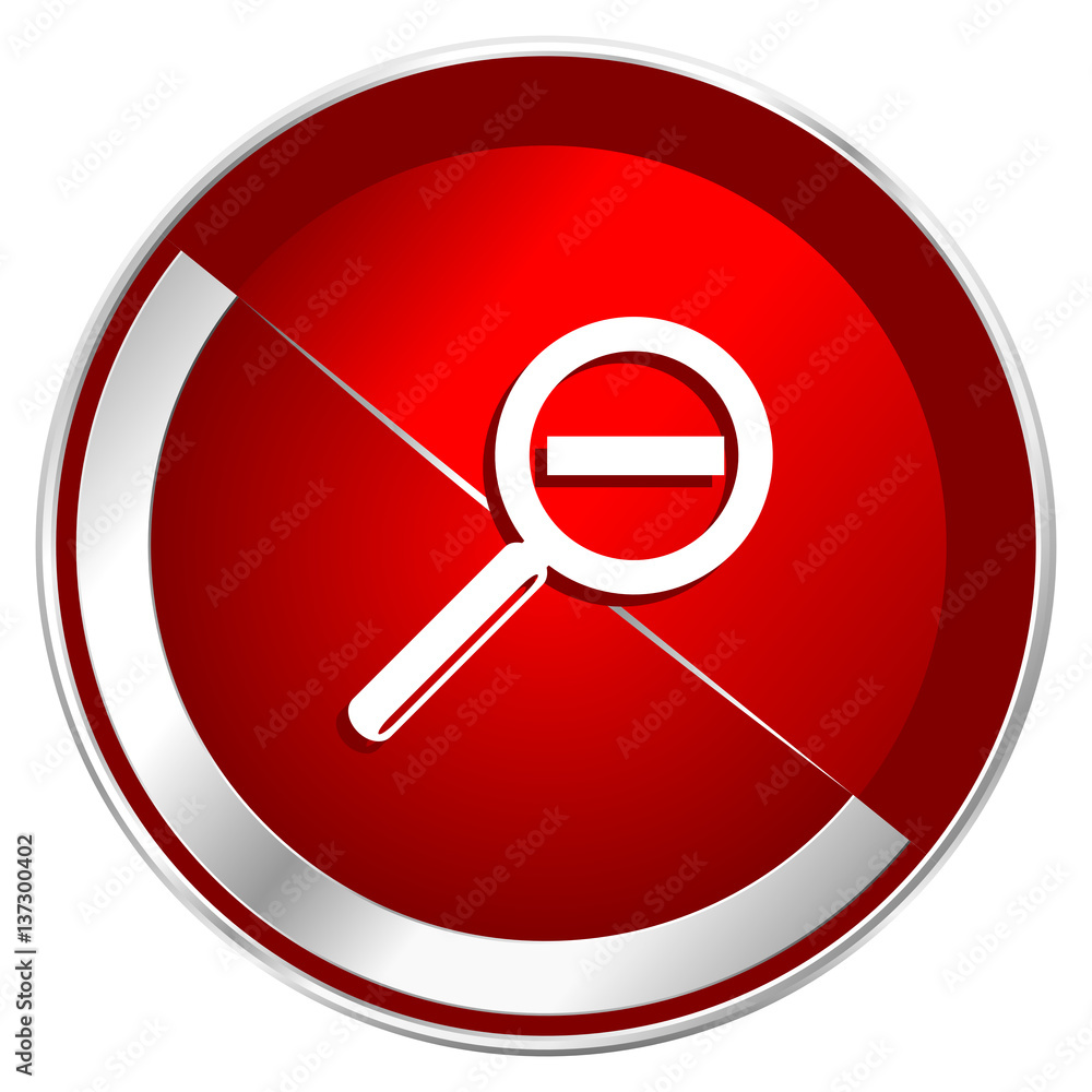 Lens red web icon. Metal shine silver chrome border round button isolated on white background. Circle modern design abstract sign for smartphone applications. Lens red web icon. Metal shine silver chrome border round button isolated on white background. Circle modern design abstract sign for smartphone applications.
