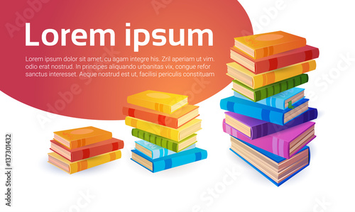 Books Stack School Education Concept Flat Vector Illustration