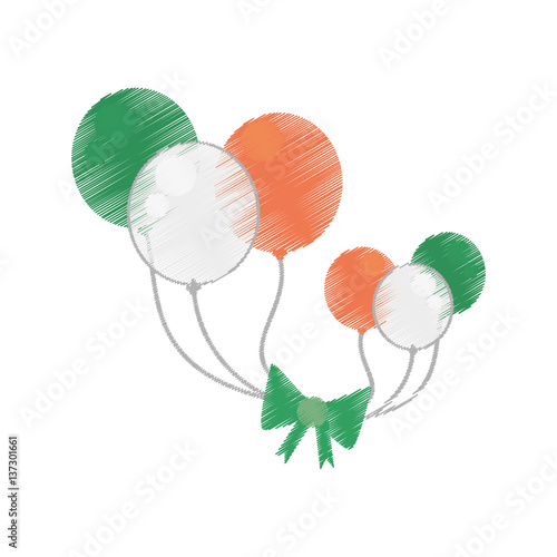 drawing balloons flag irish st patricks day vector illustration eps 10
