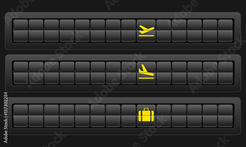 Flights scoreboard blank mockup. Vector illustration 