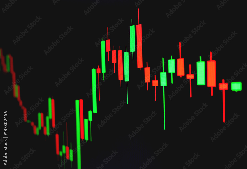 Stock Forex green and red graph with black background , Forex market , trading. Stock Forex green and red graph with black background , Forex market , trading.