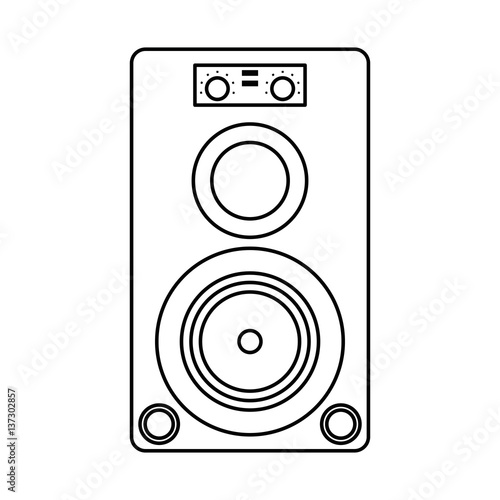 musical speaker audio stereo thin line vector illustration eps 10