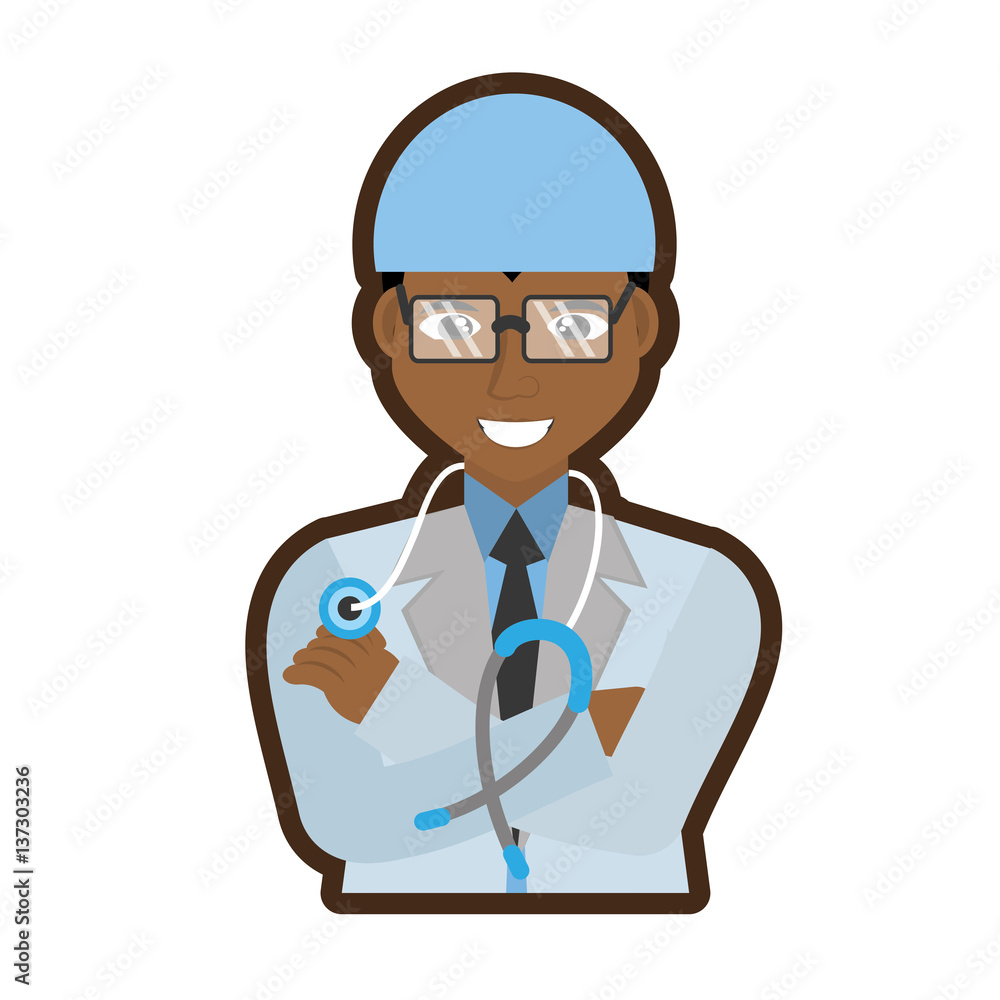 doctor stethoscope coat hat vector illustration eps 10