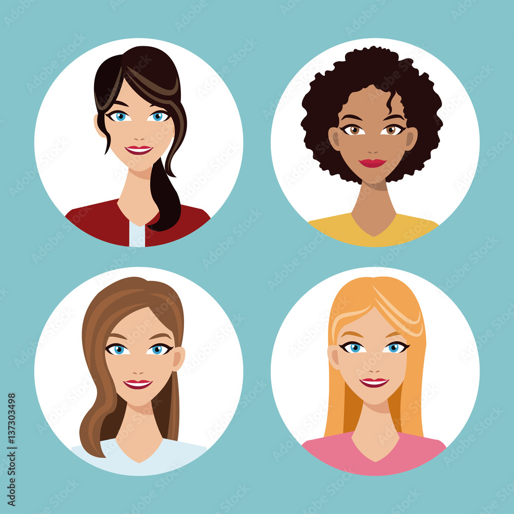 set women friends community vector illustration eps 10 set women friends community vector illustration eps 10