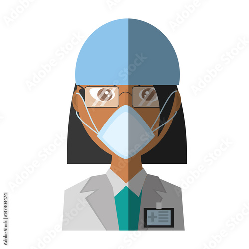 doctor female mask medical vector illustration eps 10