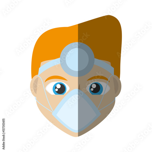 face doctor mask medical head mirror vector illustration eps 10