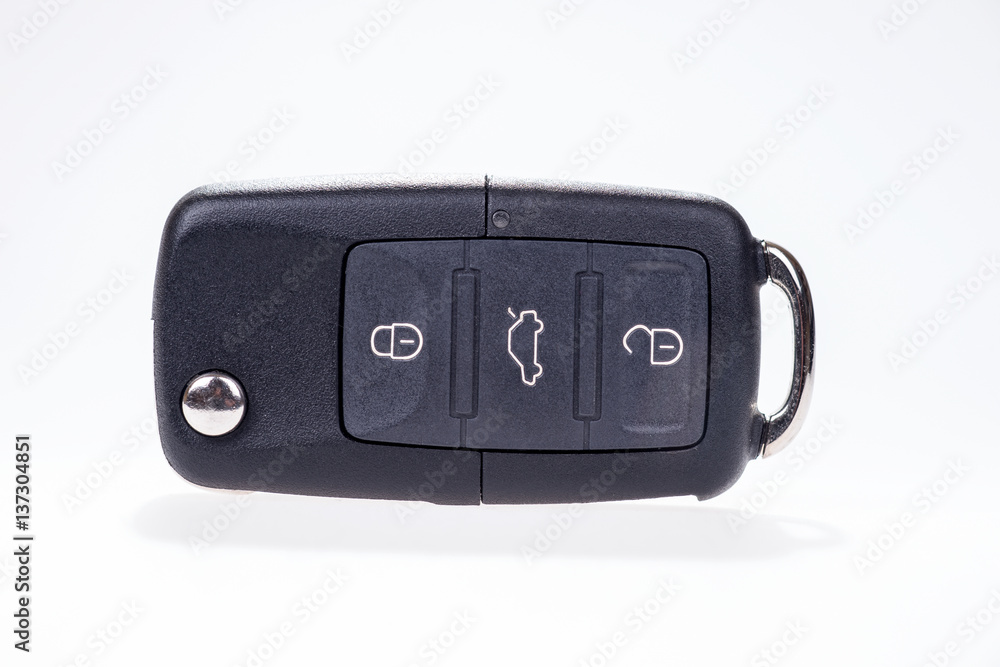 Black car key with remote central locking isolated Black car key with remote central locking isolated