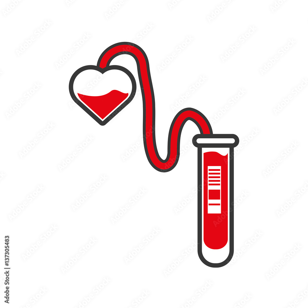Obraz premium test tube donation heart healthcare vector illustration eps 10