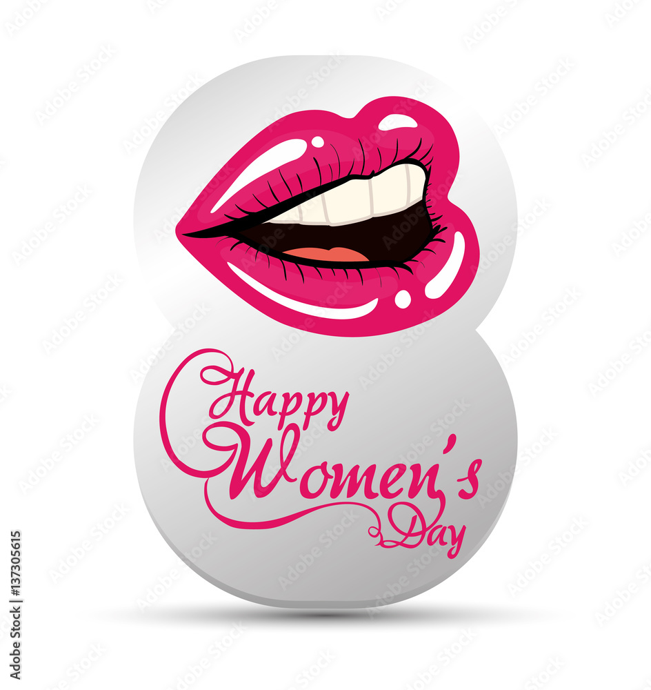 happy womens day eight with lips girl vector illustration eps 10 happy womens day eight with lips girl vector illustration eps 10