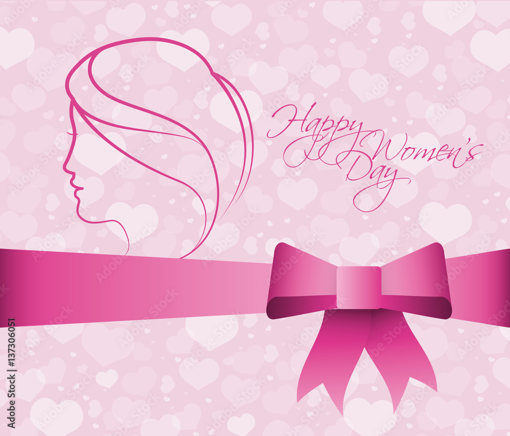 happy womens day greeting poster vector illustration eps 10