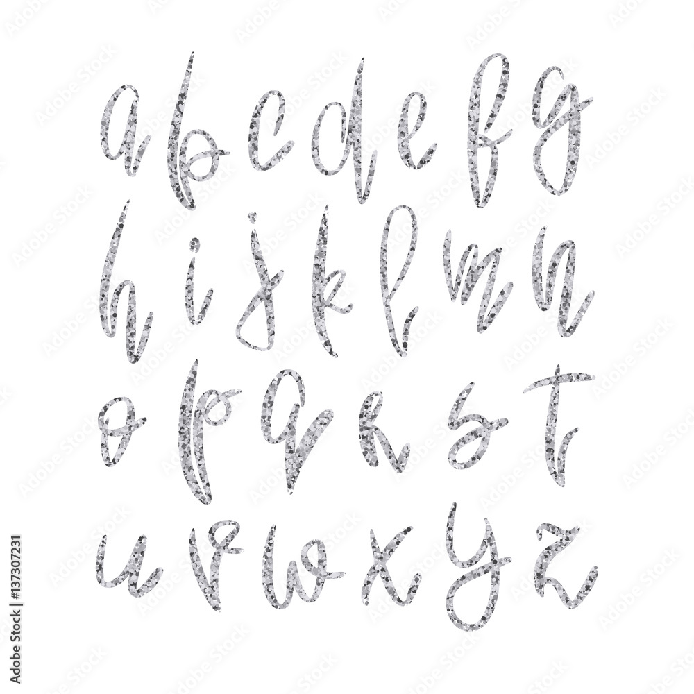 Vector golden lowercase alphabet - obrazy, fototapety, plakaty 