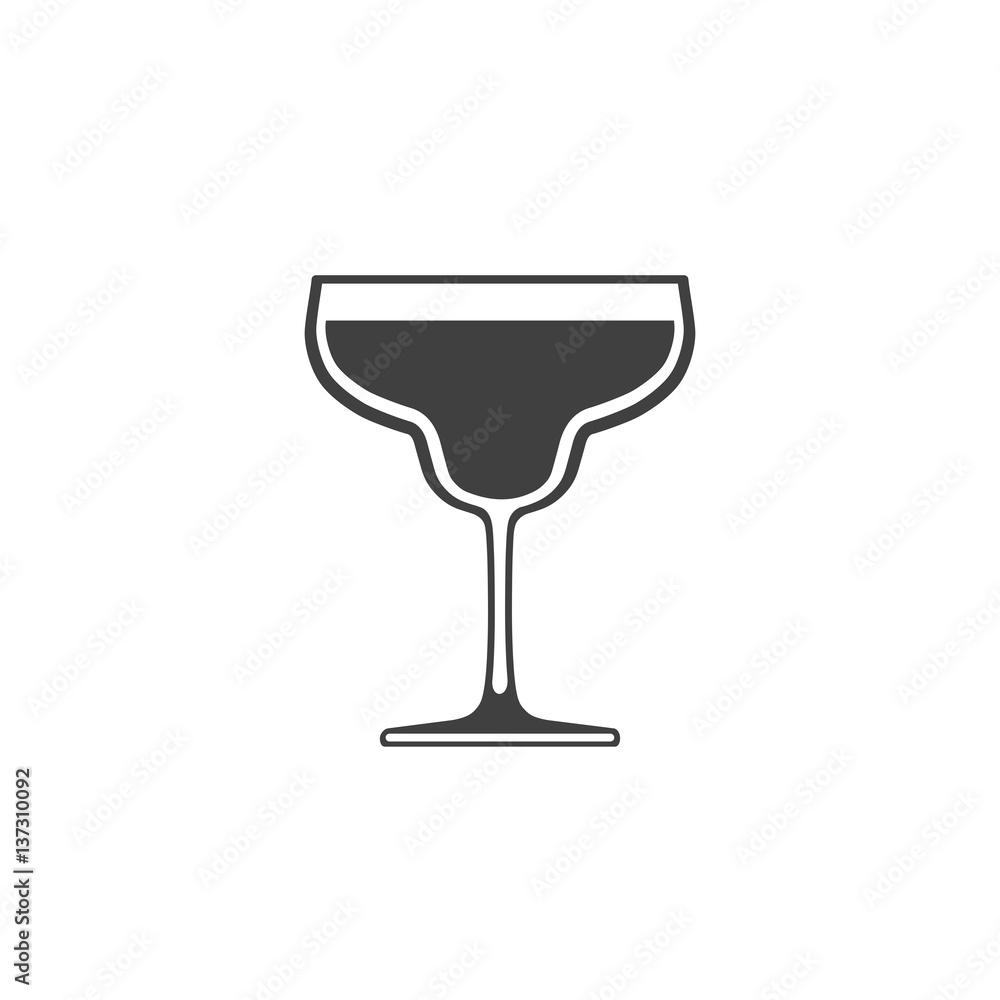 Cocktail glass icon isolated on white background